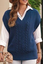 Load image into Gallery viewer, Cable-Knit V-Neck Sweater Vest