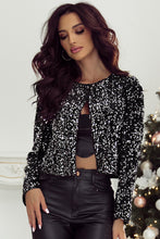 Load image into Gallery viewer, Sequin Open Front Long Sleeve Jacket
