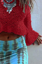 Load image into Gallery viewer, Round Neck Long Sleeve Knit Cover Up