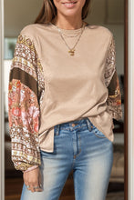 Load image into Gallery viewer, Printed Round Neck Long Sleeve Top