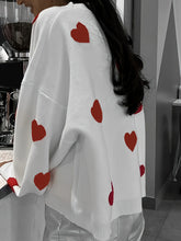 Load image into Gallery viewer, Valentine’s Day Heart Round Neck Long Sleeve Sweater