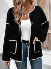 Load image into Gallery viewer, Perfee Pocketed Contrast Button Up Jacket