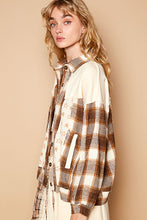 Load image into Gallery viewer, POL Plaid &amp; Star Patchwork Contrast Long Sleeve Shacket