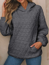 Load image into Gallery viewer, Textured Long Sleeve Hoodie with Pockets