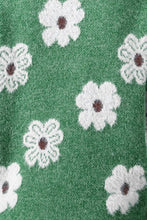 Load image into Gallery viewer, Flower Half Zip Long Sleeve Sweater