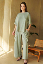 Load image into Gallery viewer, Davi &amp; Dani Drawstring Ruched Detail Wide Leg Pants