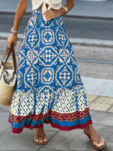 Load image into Gallery viewer, Geometric Elastic Waist Maxi Skirt