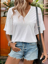 Load image into Gallery viewer, V-Neck Flutter Sleeve T-Shirt