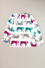 Load image into Gallery viewer, Printed Tie Neck Long Sleeve Blouse