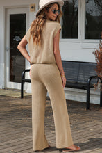 Load image into Gallery viewer, Pocketed V-Neck Top and Wide Leg Sweater Set