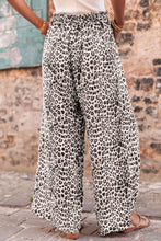 Load image into Gallery viewer, Leopard Drawstring Wide Leg Pants