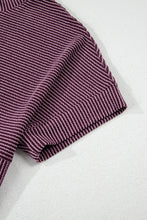 Load image into Gallery viewer, Corded Knit Mock Neck Short Sleeve T Shirt