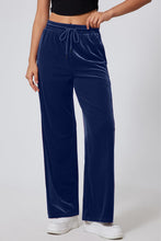 Load image into Gallery viewer, Drawstring Elastic Waist Straight Leg Pants