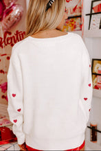 Load image into Gallery viewer, Heart Round Neck Long Sleeve Sweater