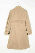 Load image into Gallery viewer, Collared Neck Tie Waist Buttoned Long Sleeve Trench Coat