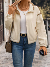 Load image into Gallery viewer, Perfee Zip Up Dropped Shoulder Polar Fleece Jacket