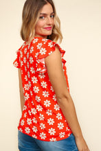 Load image into Gallery viewer, Haptics Round Neck Ruffled Floral Contrast Knit Top