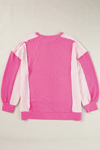 Load image into Gallery viewer, Exposed Seam Contrast Round Neck Sweatshirt