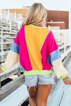Load image into Gallery viewer, Color Block Round Neck Long Sleeve Top