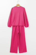 Load image into Gallery viewer, Round Neck Long Sleeve Top and Pants Set