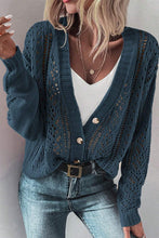 Load image into Gallery viewer, Openwork Button Up Long Sleeve Cardigan