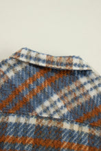 Load image into Gallery viewer, Plaid Collared Neck Jacket with Chest Pockets