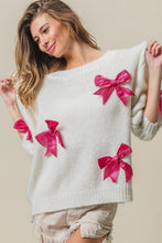 Load image into Gallery viewer, BiBi Sequin Bow Puff Sleeve Sweater