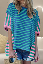 Load image into Gallery viewer, Striped Round Neck Half Sleeve T-Shirt