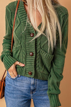 Load image into Gallery viewer, Cable-Knit Button Down V-Neck Cardigan