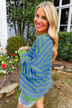 Load image into Gallery viewer, Striped Round Neck Long Sleeve Sweater