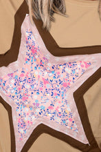 Load image into Gallery viewer, Star Applique Patch Round Neck T-Shirt