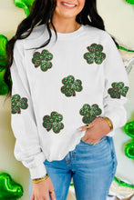 Load image into Gallery viewer, Sequin Lucky Clover Long Sleeve Sweatshirt