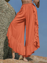 Load image into Gallery viewer, Ruffled Slit Wide Leg Pants