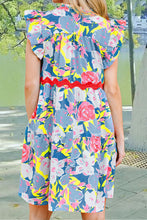 Load image into Gallery viewer, Ruffled Printed Cap Sleeve Mini Dress