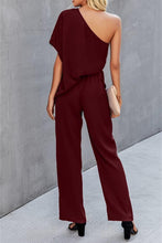 Load image into Gallery viewer, Single Shoulder Short Sleeve Jumpsuit