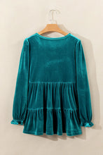 Load image into Gallery viewer, Peplum V-Neck Flounce Sleeve Blouse