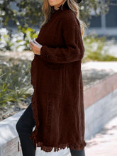 Load image into Gallery viewer, Fringe Open Front Long Sleeve Cardigan