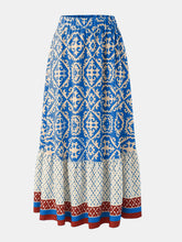 Load image into Gallery viewer, Geometric Elastic Waist Maxi Skirt