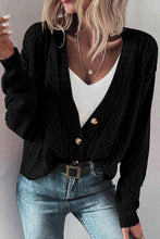 Load image into Gallery viewer, Openwork Button Up Long Sleeve Cardigan
