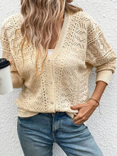 Load image into Gallery viewer, Openwork Button Up Long Sleeve Cardigan