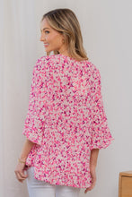 Load image into Gallery viewer, Sew In Love Full Size Floral V-Neck Flounce Sleeve Top
