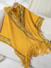 Load image into Gallery viewer, Fringe Half Sleeve Hooded Poncho