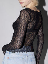 Load image into Gallery viewer, Lace Boat Neck Long Sleeve Blouse