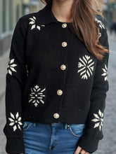 Load image into Gallery viewer, Pearl Trim Collared Neck Long Sleeve Cardigan