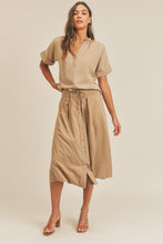 Load image into Gallery viewer, MABLE Short Sleeve Top and Button Down Midi Skirt Set