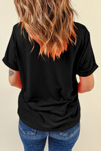Load image into Gallery viewer, Rhinestone Heart Round Neck Short Sleeve T-Shirt