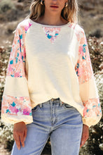 Load image into Gallery viewer, Printed Round Neck Balloon Sleeve Sweatshirt