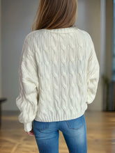 Load image into Gallery viewer, Cable-Knit Turtleneck Long Sleeve Sweater
