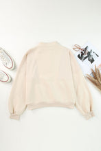 Load image into Gallery viewer, Half Zip Drop Shoulder Long Sleeve Sweatshirt