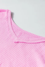 Load image into Gallery viewer, Waffle-Knit V-Neck Long Sleeve Blouse